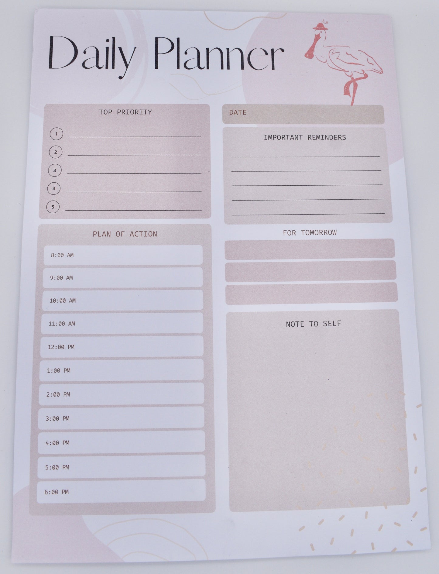 Pink Daily Planner Desk Pad