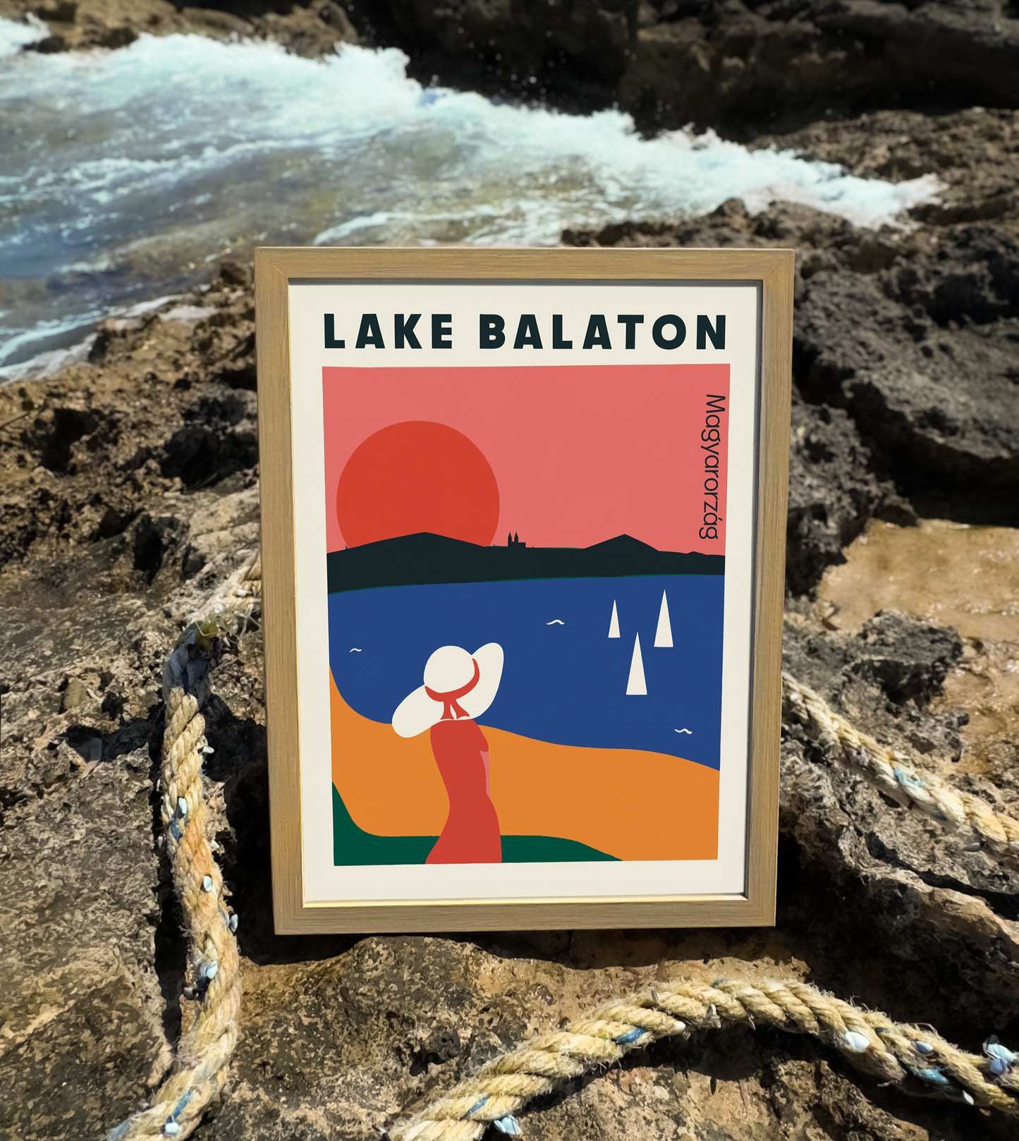 Lake Balaton Retro Travel Print