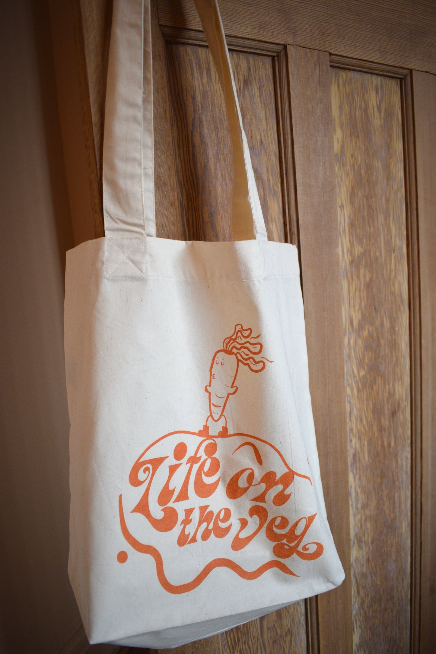 Life on the Veg canvas tote bag