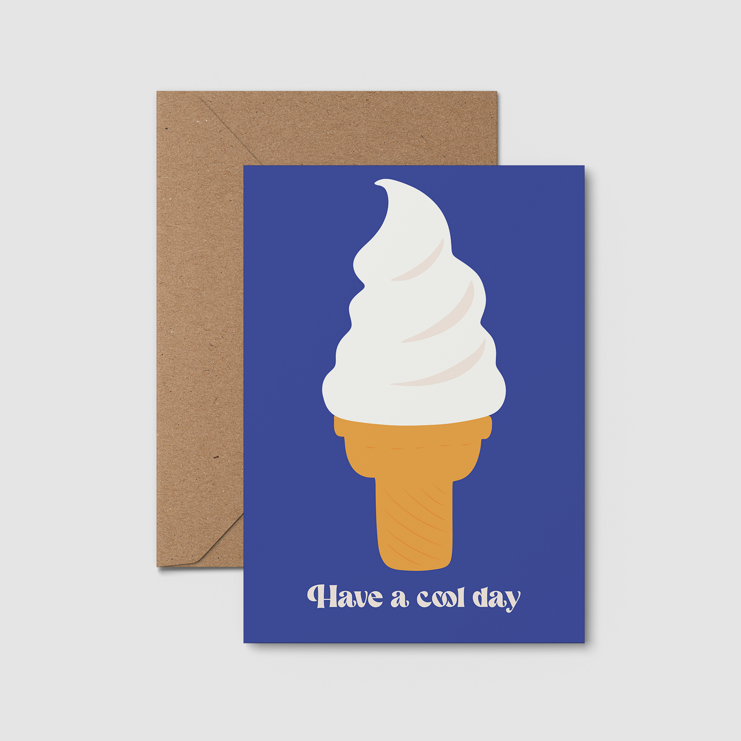 Illustrated card. Birthday card for him. Summer illustrations. Ice cream card.
