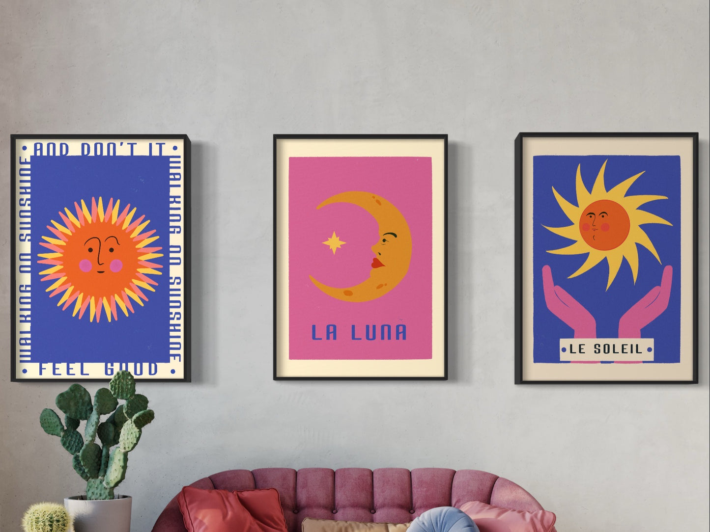 La Luna Celestial Retro Print