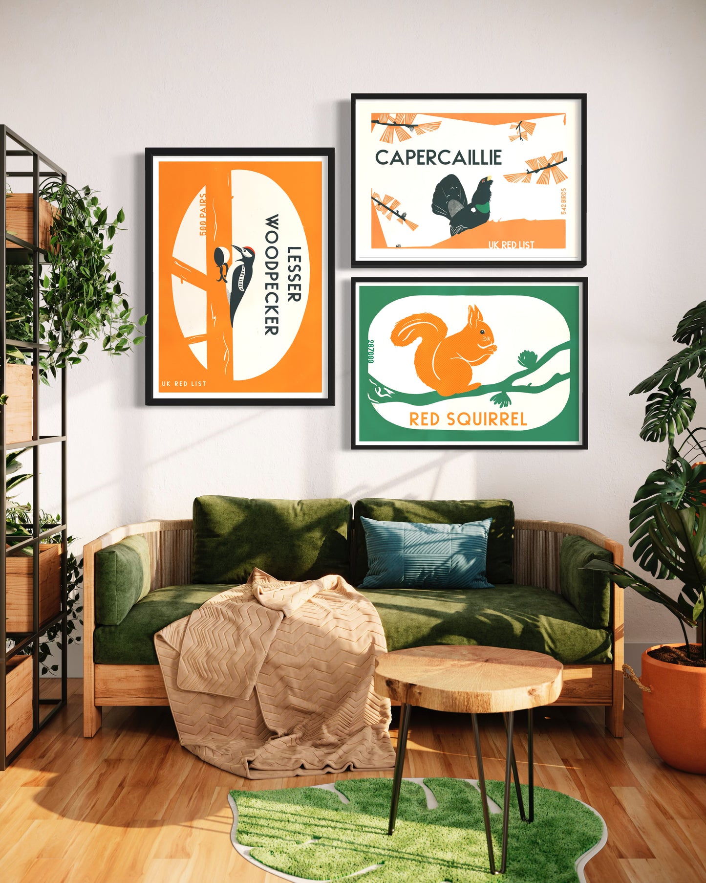 Red Squirrel Retro Wildlife Print