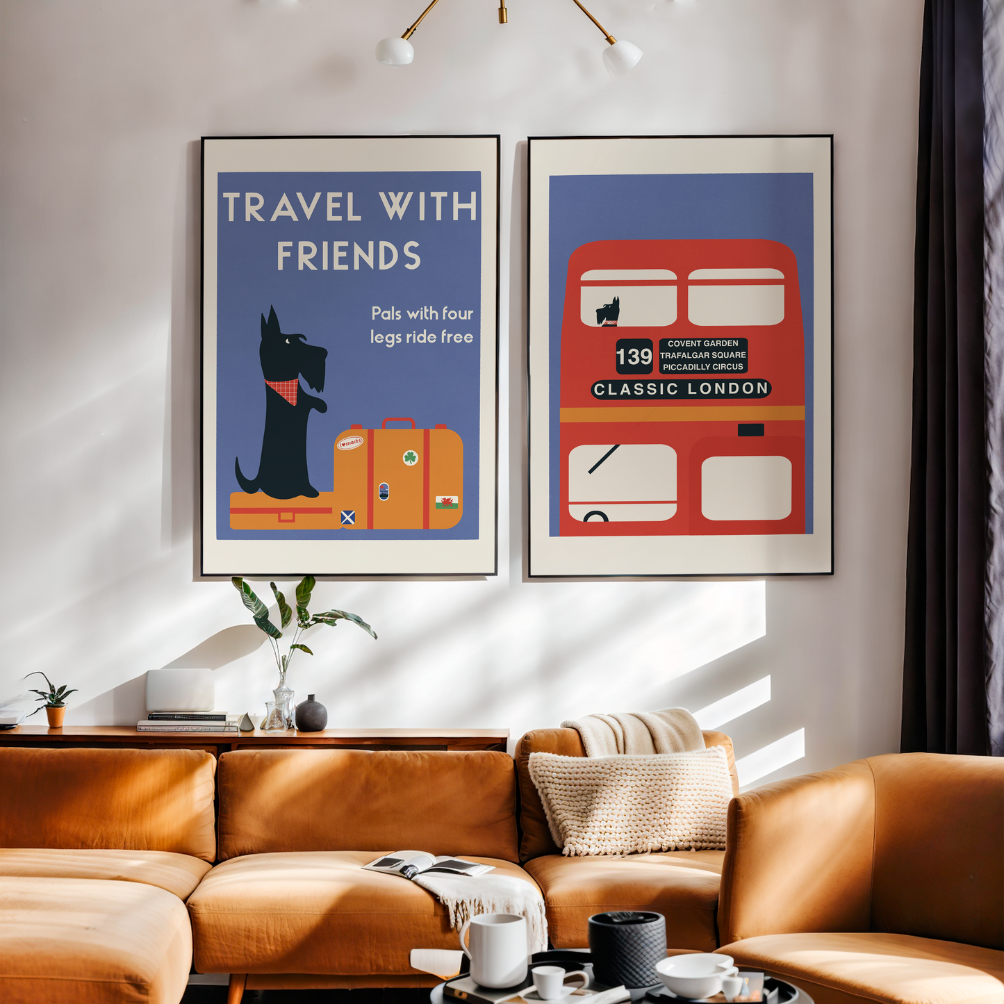 London Bus Retro Travel Poster