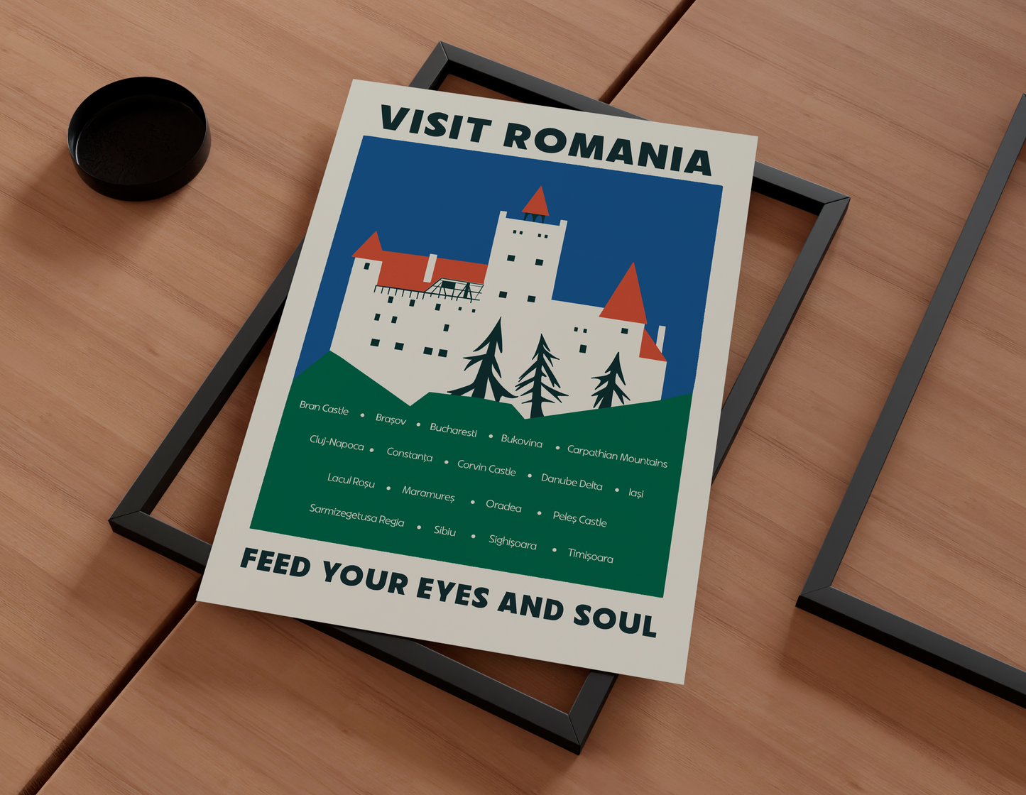 Romania Retro Travel Print