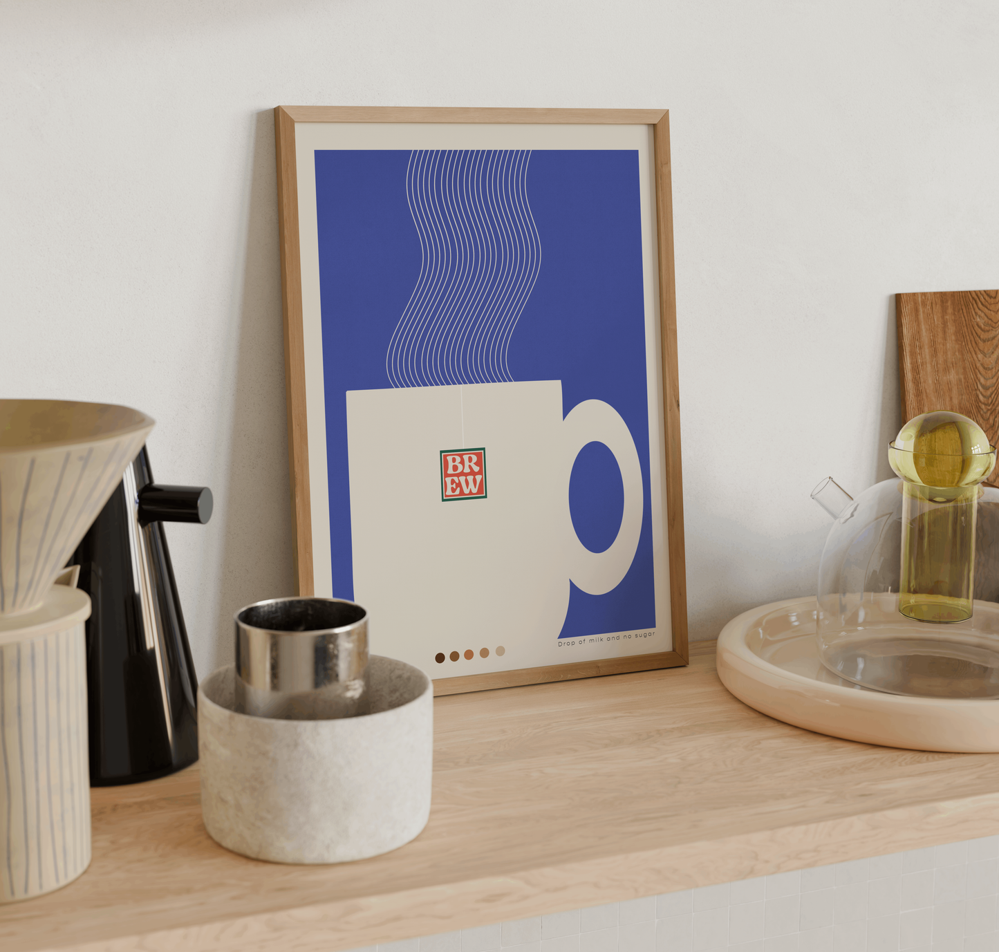 Mug of tea retro kitchen print