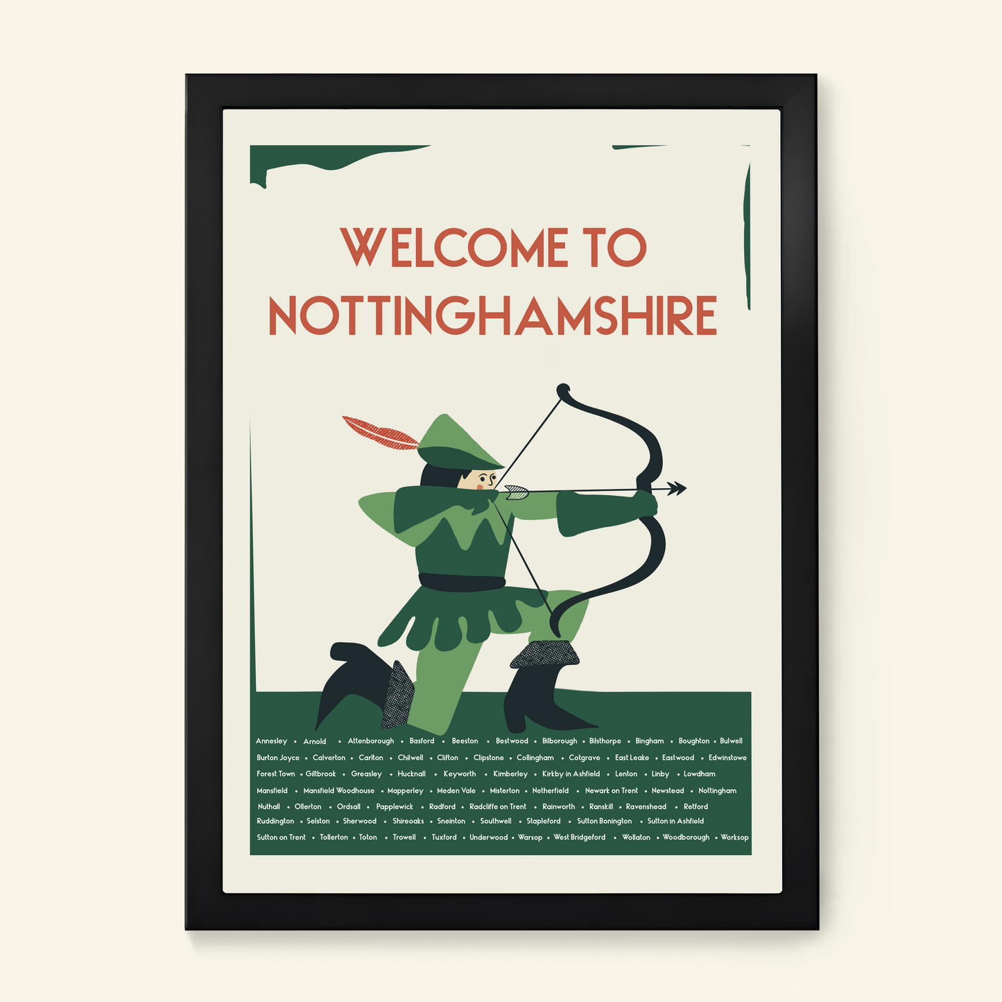 Welcome to Nottinghamshire Robin Hood Print