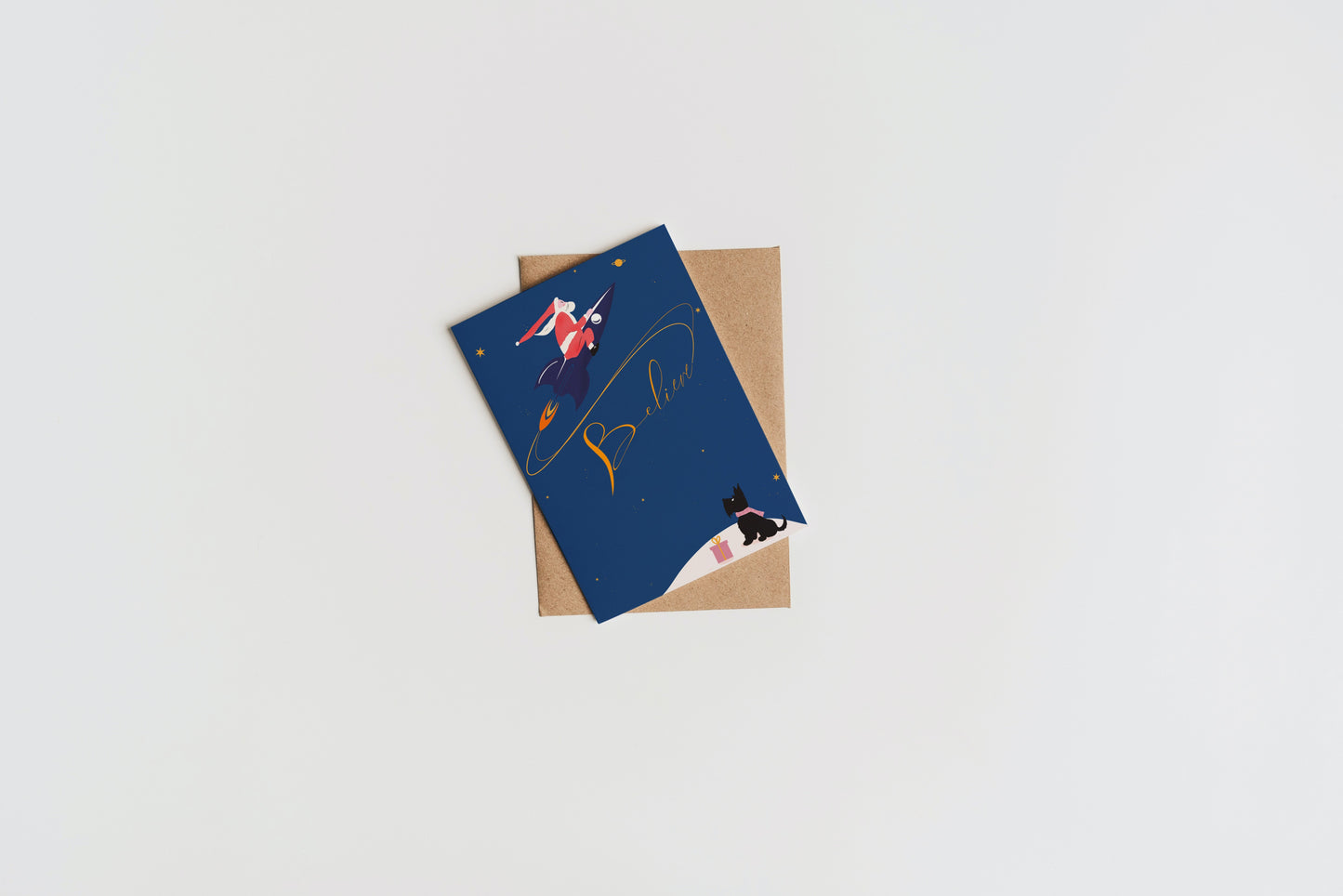 'Believe' A6 Scottish Terrier Christmas Card