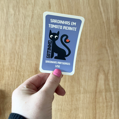 Sardines Tinned Fish Black Cat Sticker