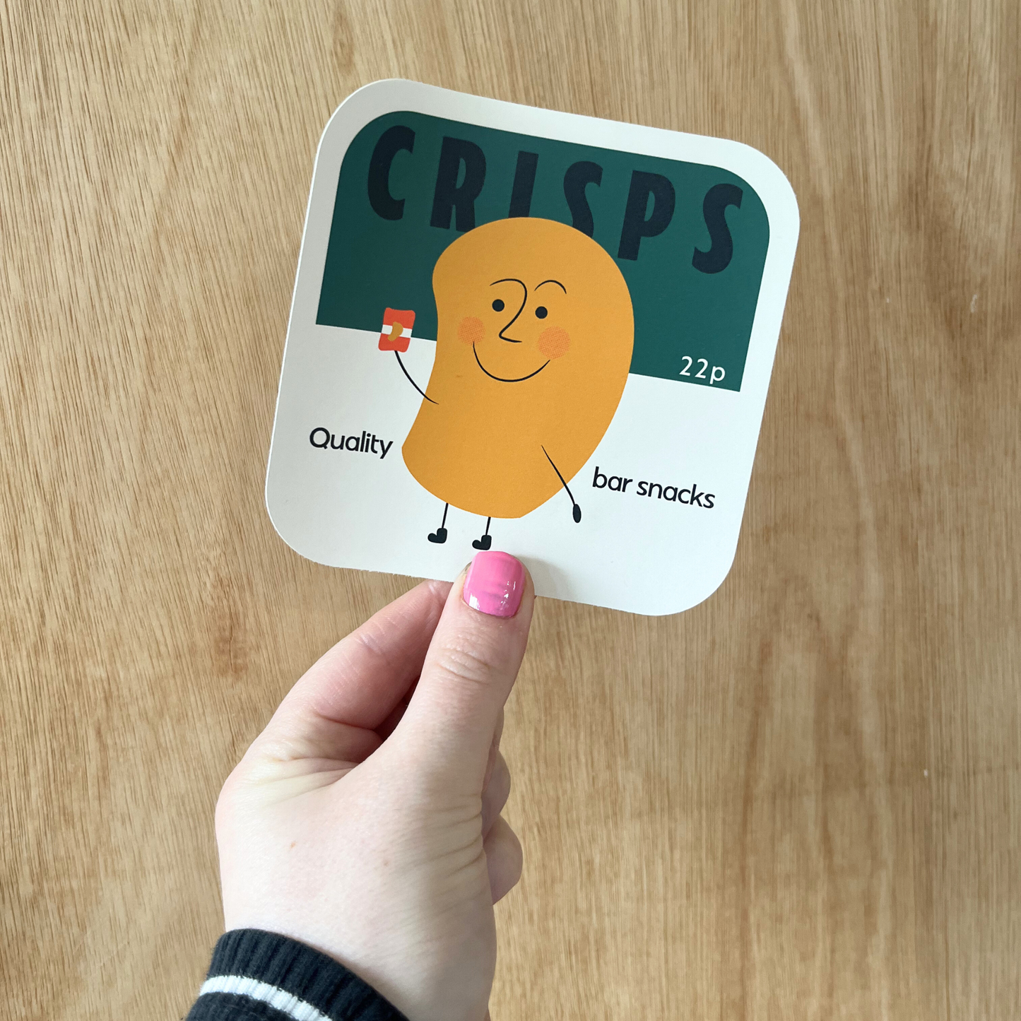Crisps Beer Mat Snack Sticker