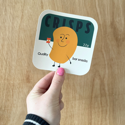 Crisps Beer Mat Snack Sticker