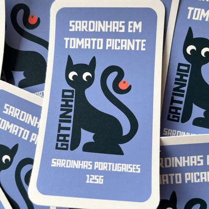Sardines Tinned Fish Black Cat Sticker