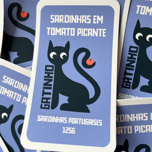 Sardines Tinned Fish Black Cat Sticker