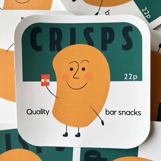 Crisps Beer Mat Snack Sticker