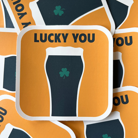 Lucky You Guinness Beer Mat Sticker