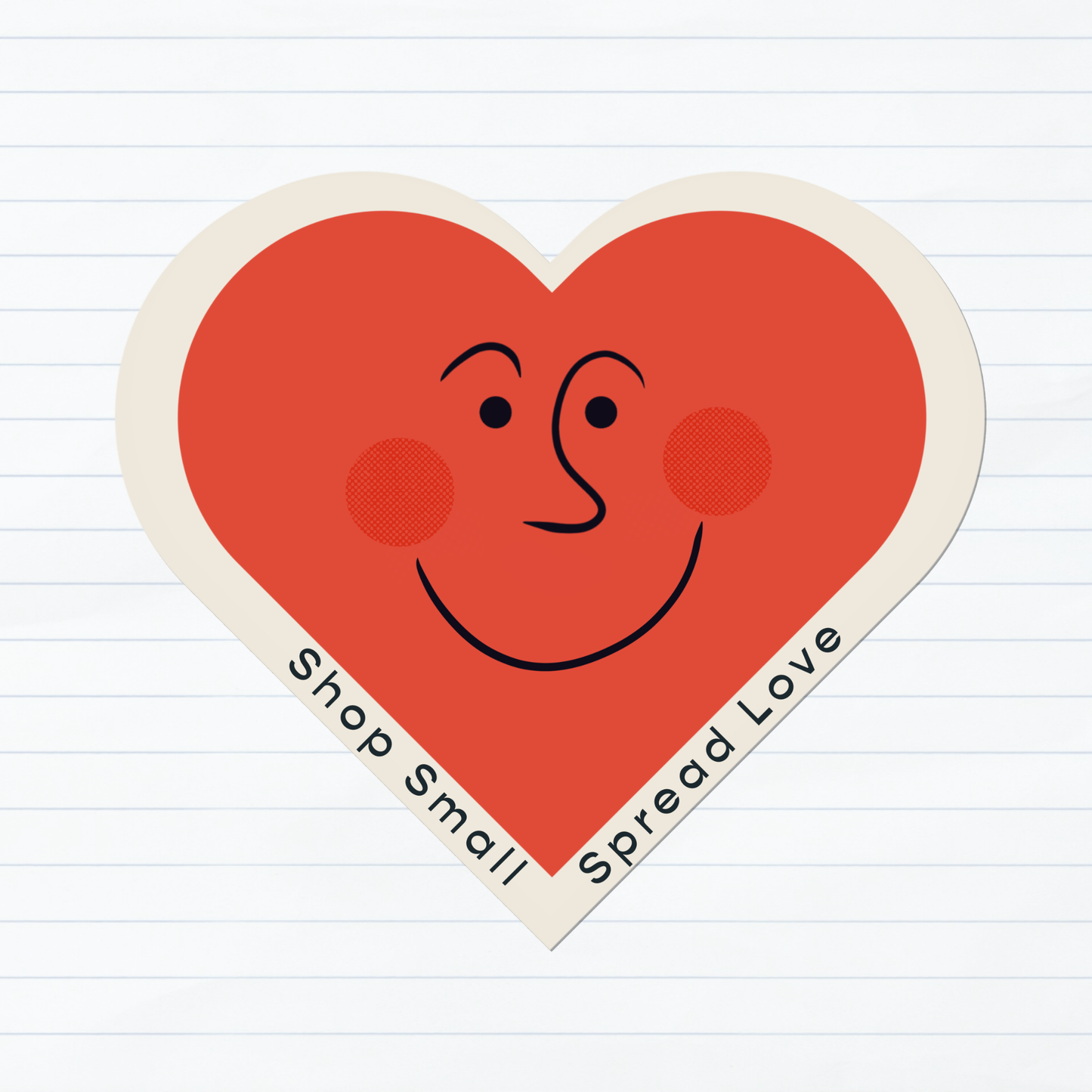 Shop Small Spread Love Cute Heart Sticker
