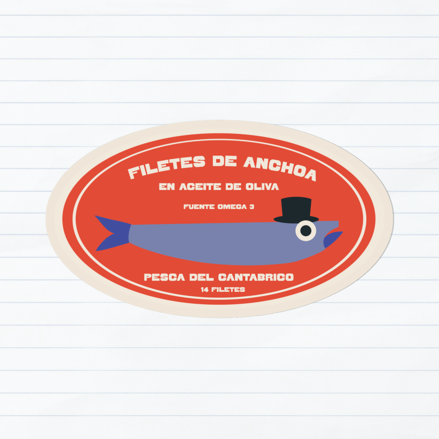 Anchovies Tinned Fish Sticker