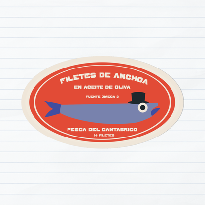 Anchovies Tinned Fish Sticker