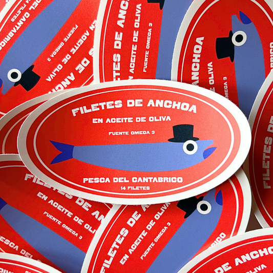 Anchovies Tinned Fish Sticker