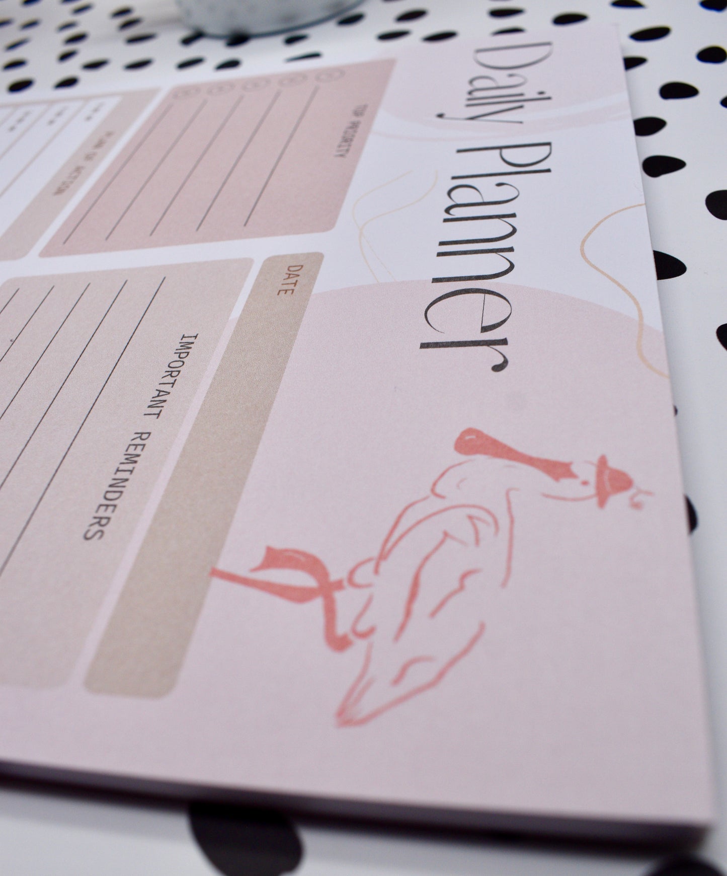 Pink Daily Planner Desk Pad