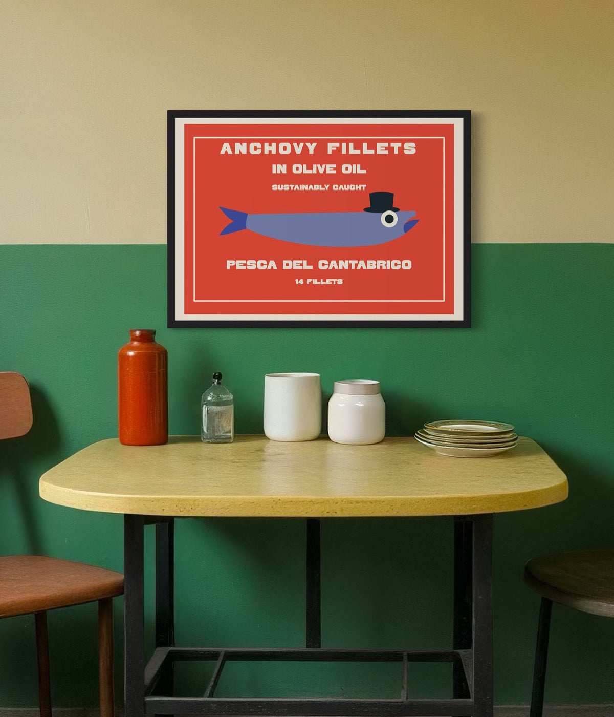 Retro Tinned Anchovies Kitchen Print