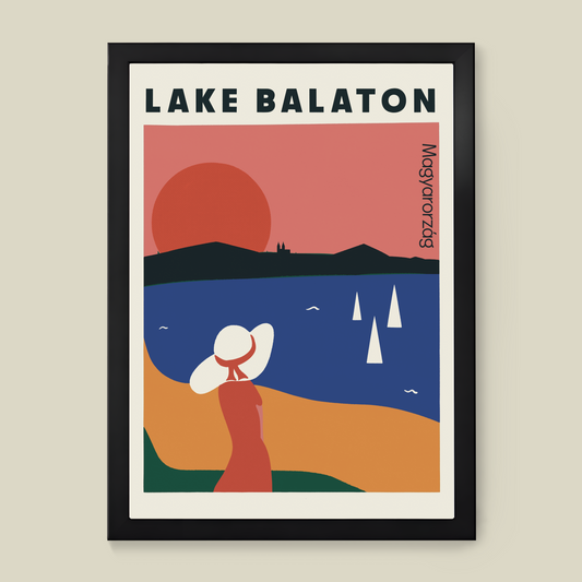 Lake Balaton Retro Travel Print