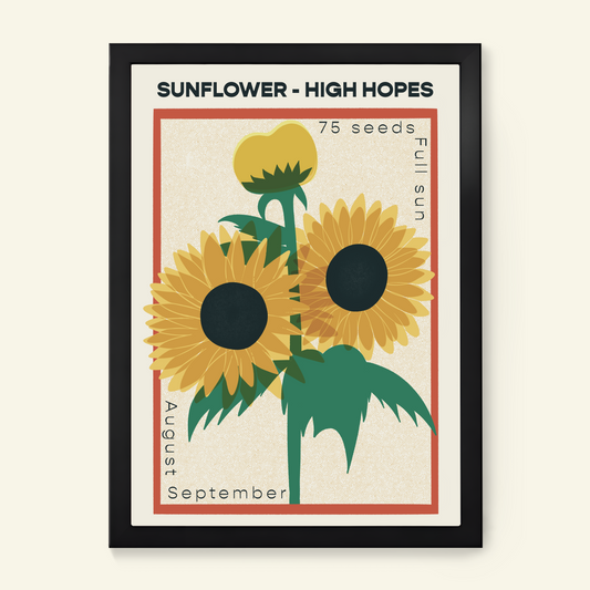 Sunflower High Hopes Kitchen Garden Print