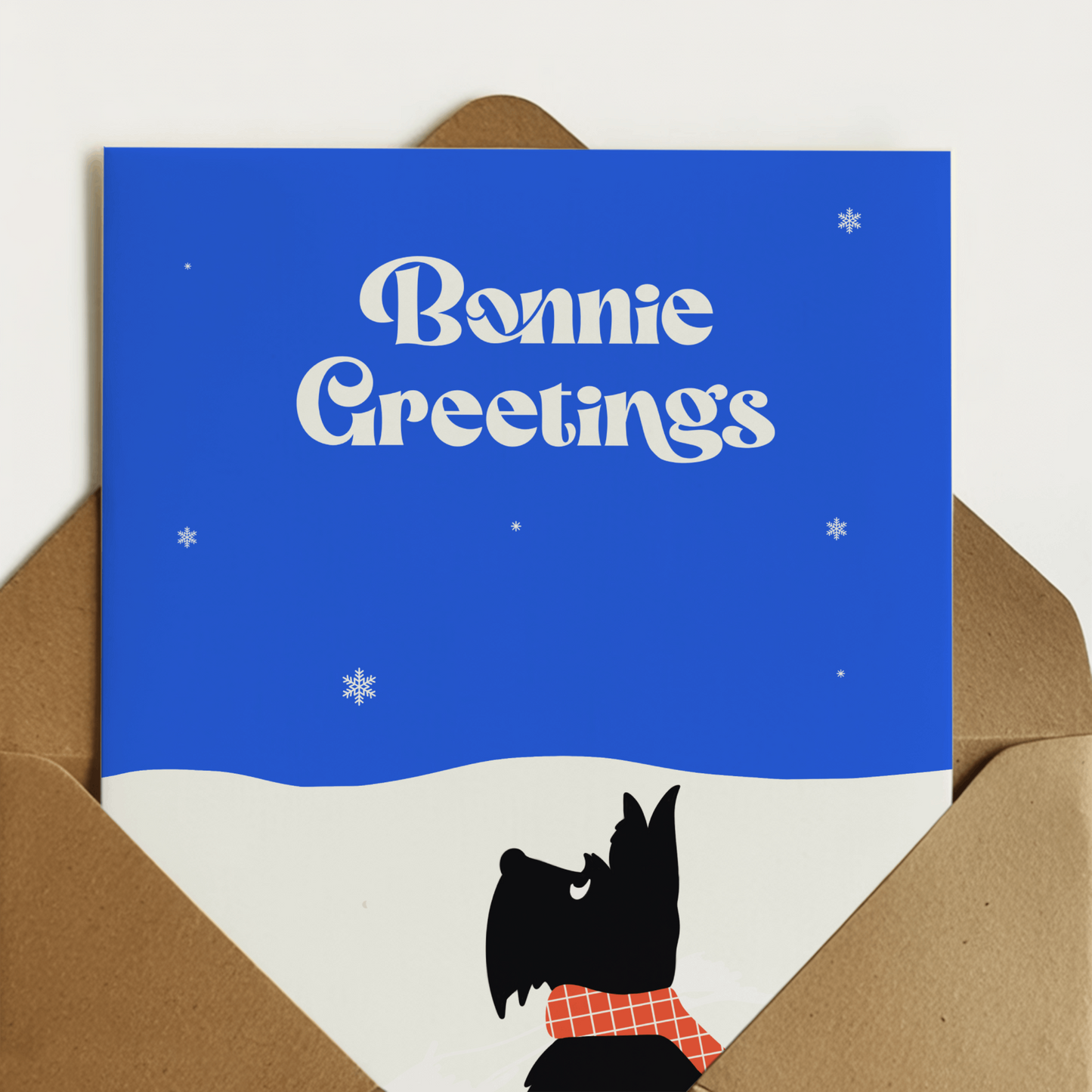'Bonnie Greetings' Scottish Terrier A6 Christmas Card
