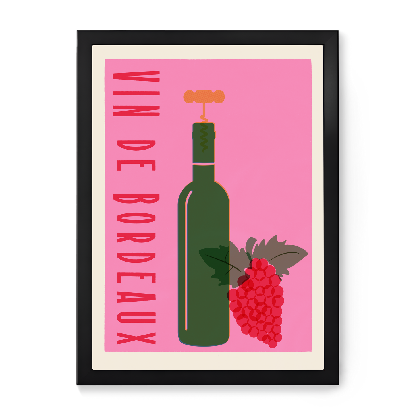 Vin De Bordeaux Wine Black Frame A4