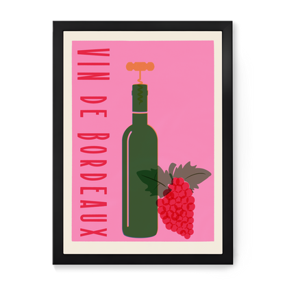 Vin De Bordeaux Wine Black Frame A4