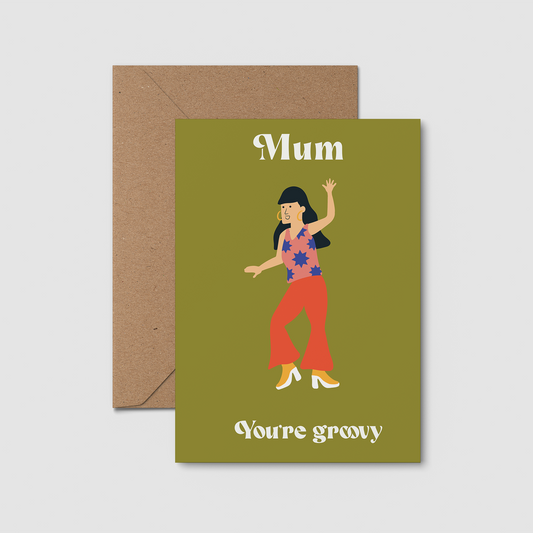 Dancing mum card. Abba greeting card. Mama mia. Mother's Day card. Mum birthday card. 