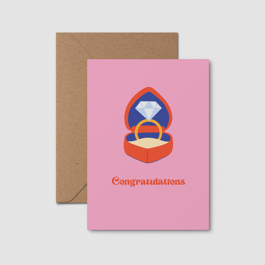 Congratulations Ring box engagement and wedding card