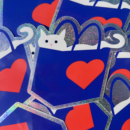 Shiny glitter sticker. Junk journalling. 