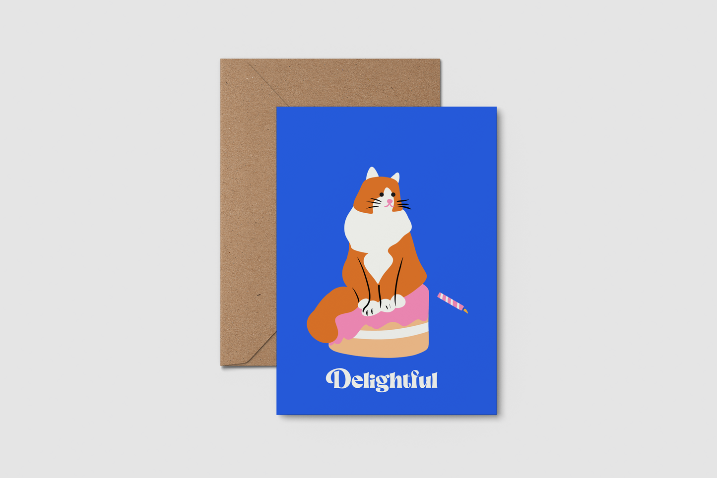 'Delightful' Funny Cat Birthday Card