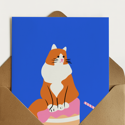 'Delightful' Funny Cat Birthday Card