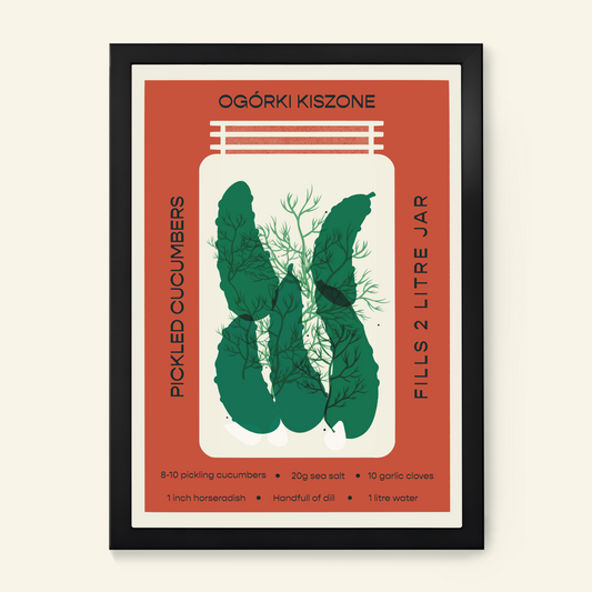 Polish pickles art print. Retro eastern European advertisement. 