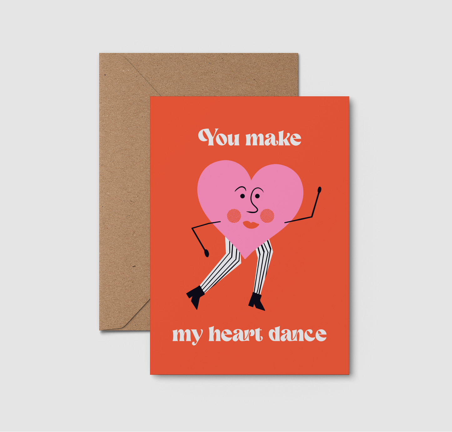 Cute Valentines Day Card Illustrated Greeting Card