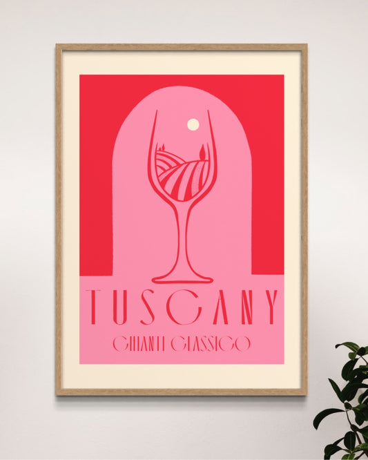 Imperfect A3 Tuscany Retro Wine Print