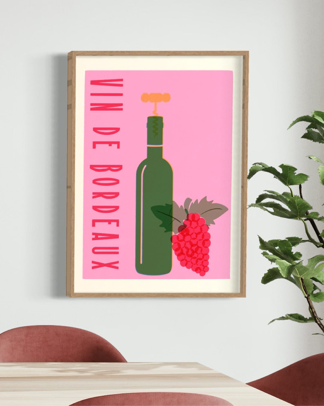 Wine of Bordeaux, retro french wine poster