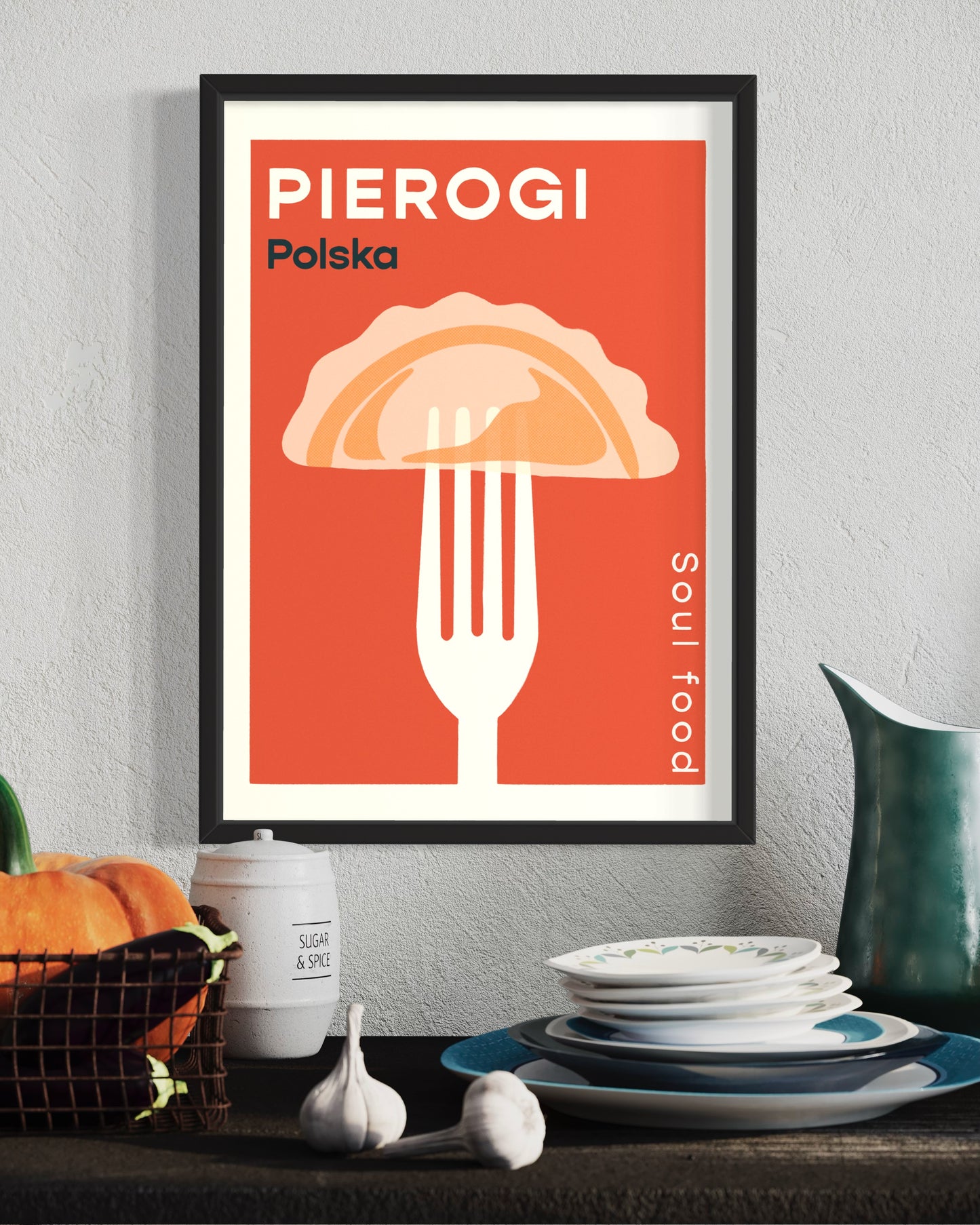 Pierogi Retro Polish Food Poster