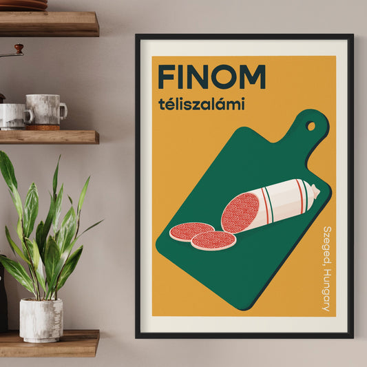 Hungarian Salami Food Retro Poster