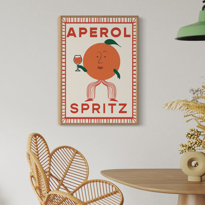 Aperol Spritz Retro Drinks Print