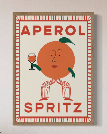 Aperol Spritz Retro Drinks Print