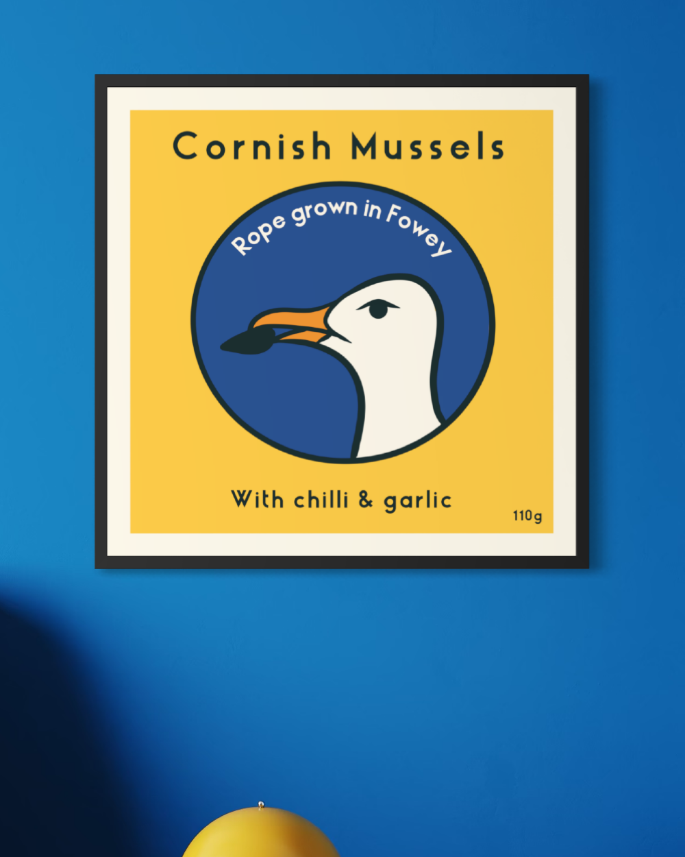 Seconds Cornish Mussels Square Tinned Fish Print