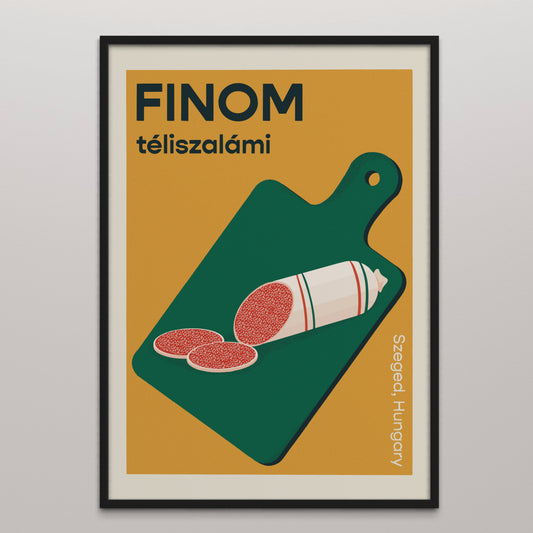 Hungarian Salami Food Retro Poster