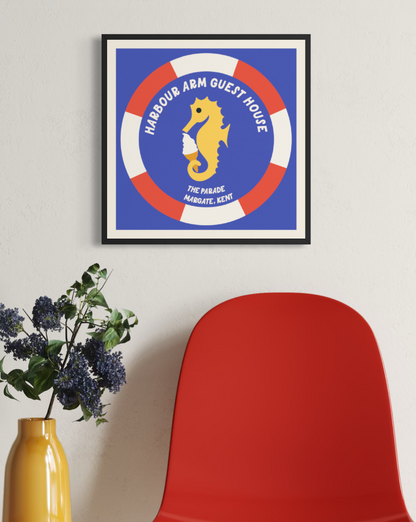 Seconds Margate Retro Coastal Travel Poster Square
