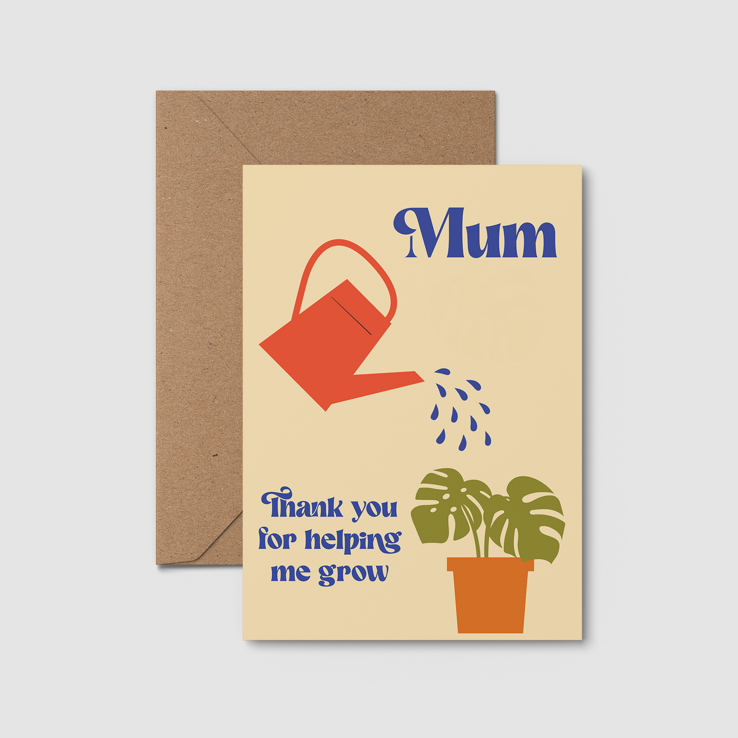 Mother's day gardening card. Thank you card. Cute mother's day card. 