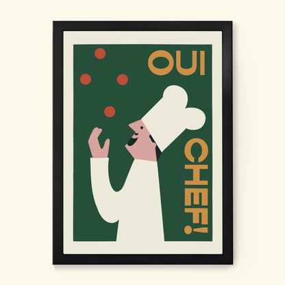 Oui Chef! Retro Kitchen Print