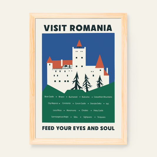 Romania Retro Travel Print