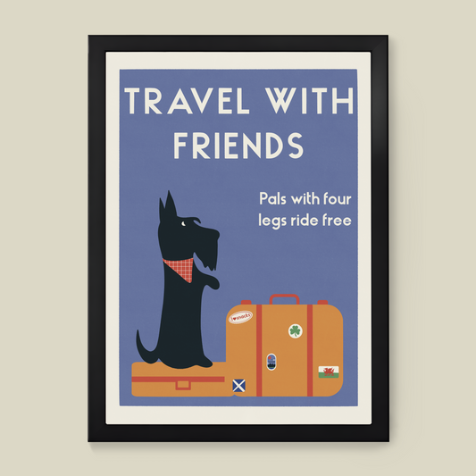 'Travel With Friends' Retro Travel Print