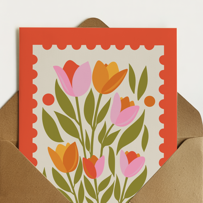 Happ Birthday Tulips Greetings Card